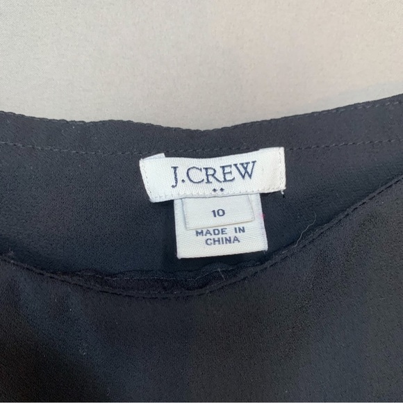 J. CREW black ruffle tank top, women’s 10. - Picture 2 of 5